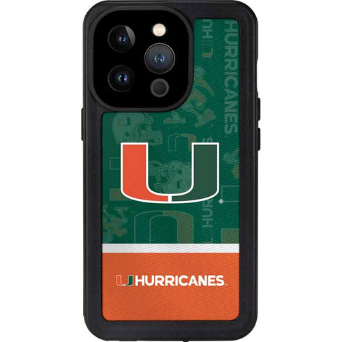 University of Miami U Hurricanes iPhone 15 Pro Waterproof Case